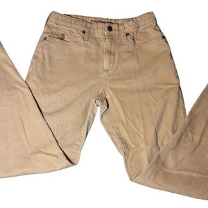 Boys 16 U.S. Polo Assn Straight Twill Denim Jeans Pants Tan Adjustable Waist